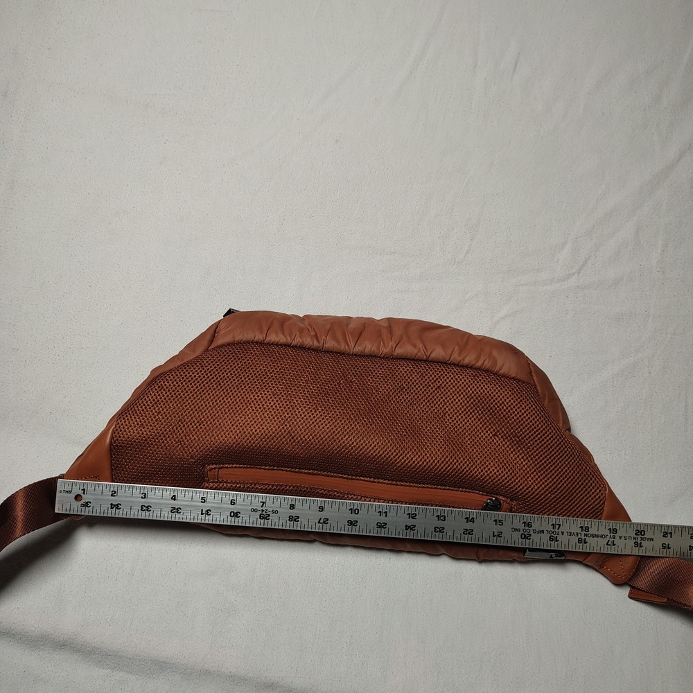 Caraa Women Sling Bag Fanny Pack Brown Nylon Puffy Crossbody Belt Bag - Picture 13 of 15
